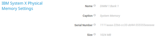 IBM System X Physical Memory Settings